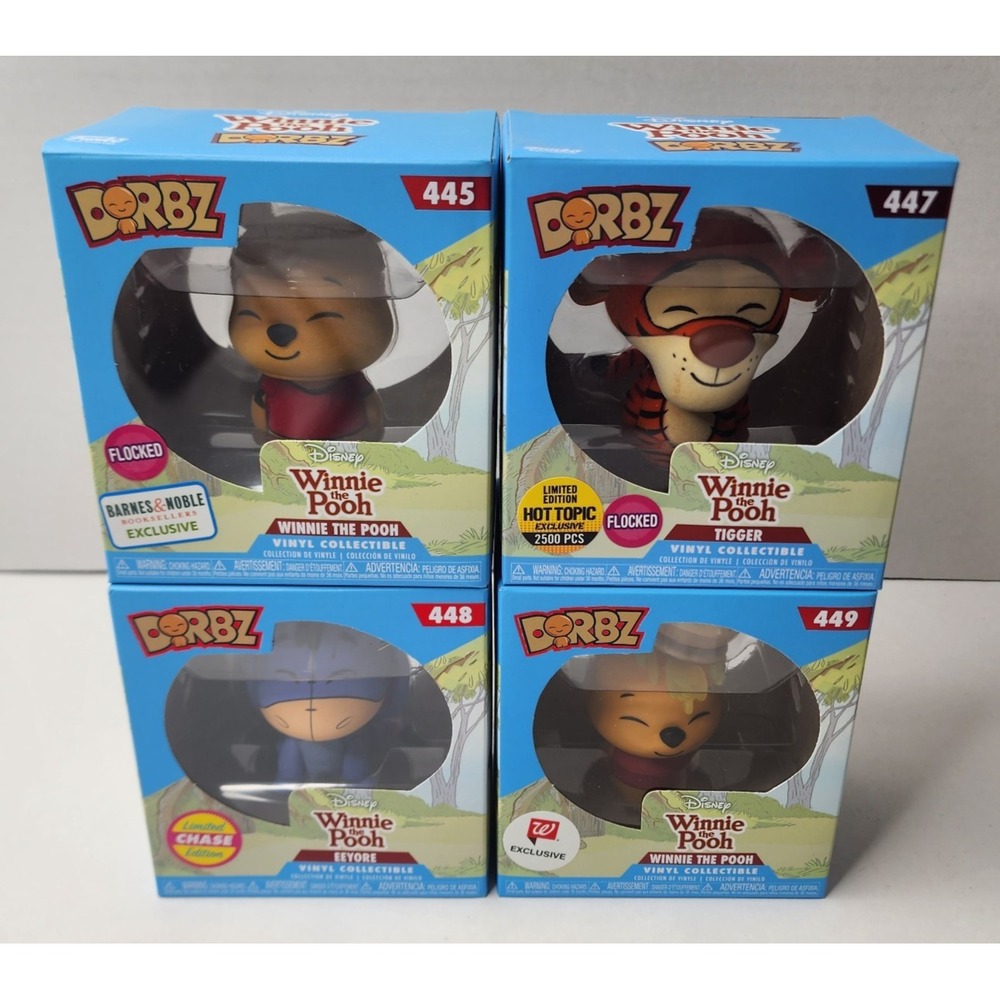 Funko Dorbz - Winnie the Pooh Lot - Eeyore (Chase), Tigger & Pooh (x2) - NIB
